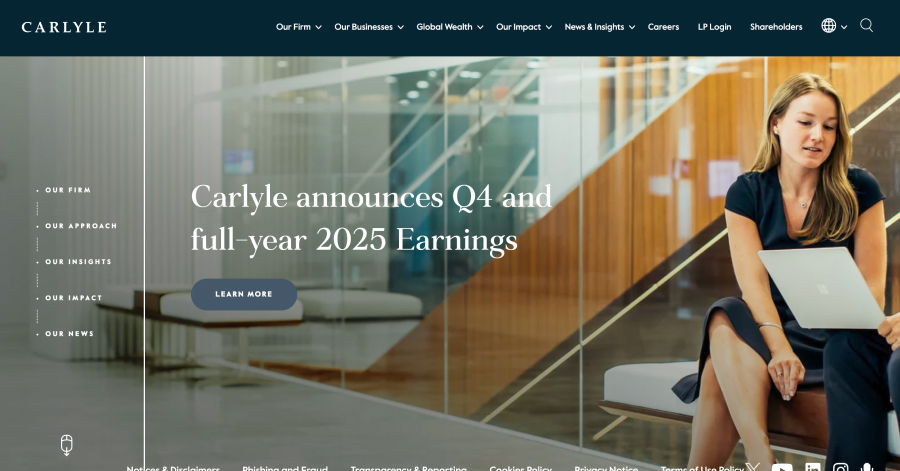 Carlyle - Investment Firm Website Example