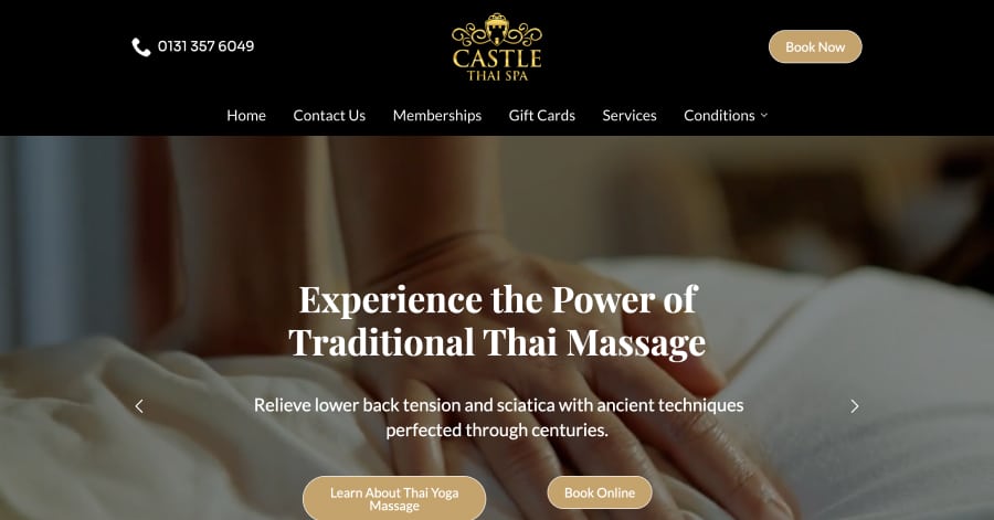 Castle Thai Spa - Massage Website Example Castle Thai Spa - Massage Website Example