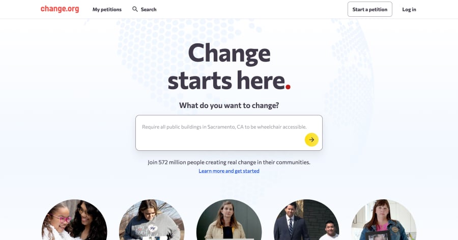 Change.org - Petition Website Example