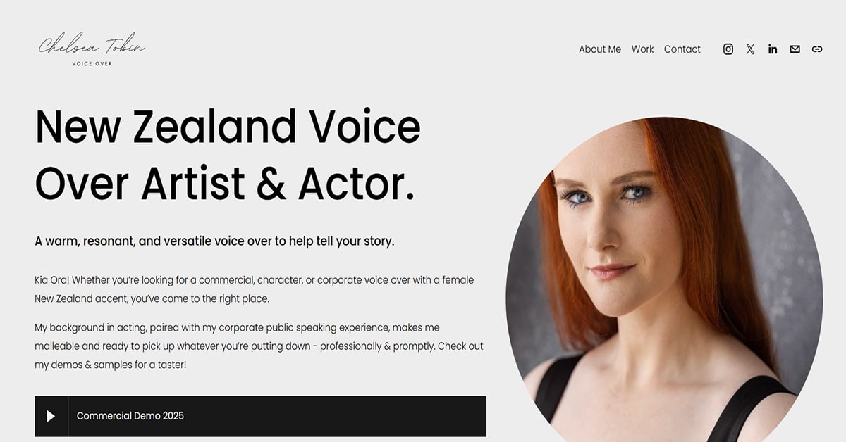 Chelsea - Voice Actor Website chelsea tobin - voice actor website examples