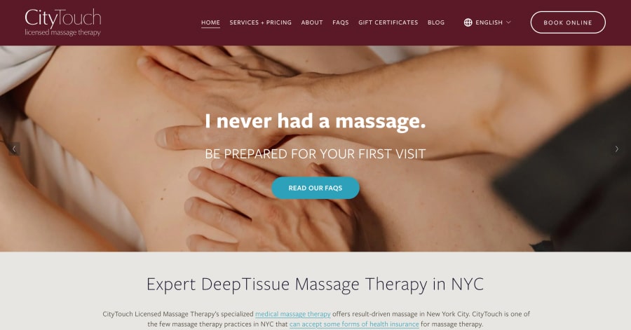 City Touch - Massage Website Example City Touch - Massage Website Example