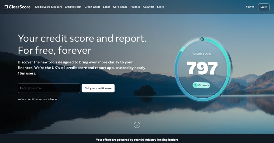 ClearScore - Homepage Design Example