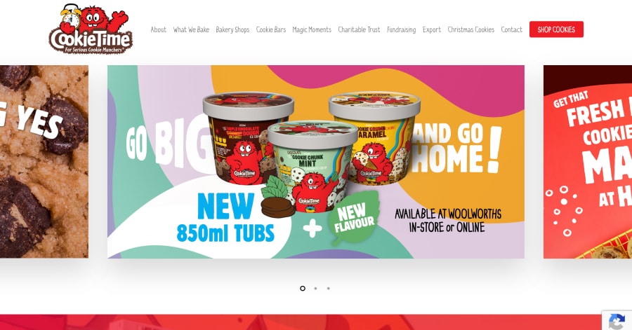 Cookie Time - Homepage Design Example