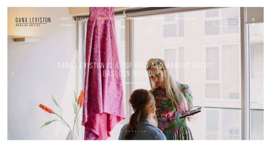 Dana Leviston - Makeup Artist Website Example Dana Leviston - Makeup Artist Website Example