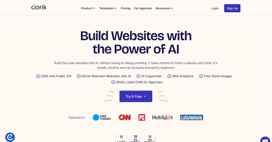 Dorik - Homepage Design Example