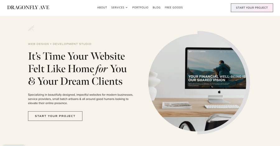 Dragonfly Ave - Minimalist Website Example