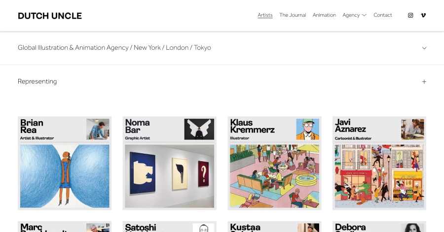 Dutch Uncle - Illustrator Website Examples