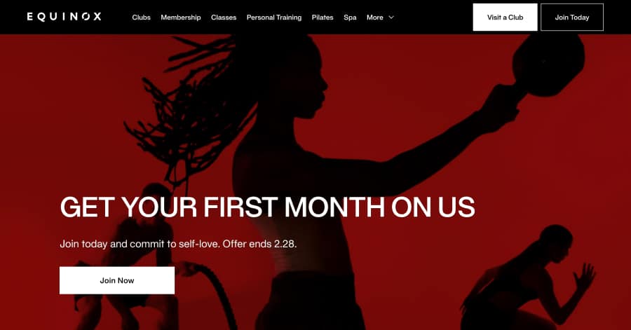Equinox - Homepage Design Example