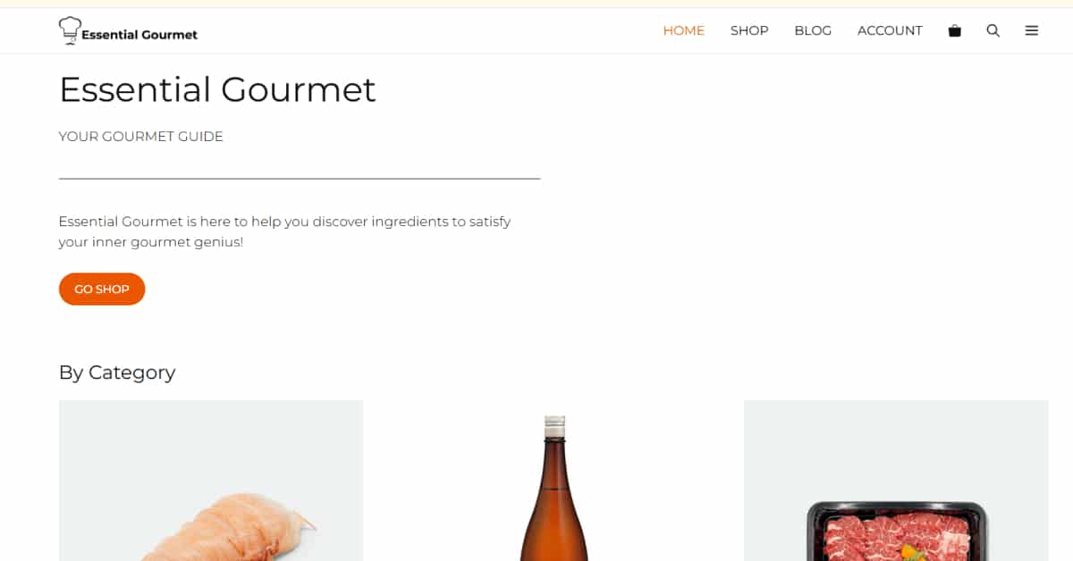 Essential Gourmet - WooCommerce Website Design