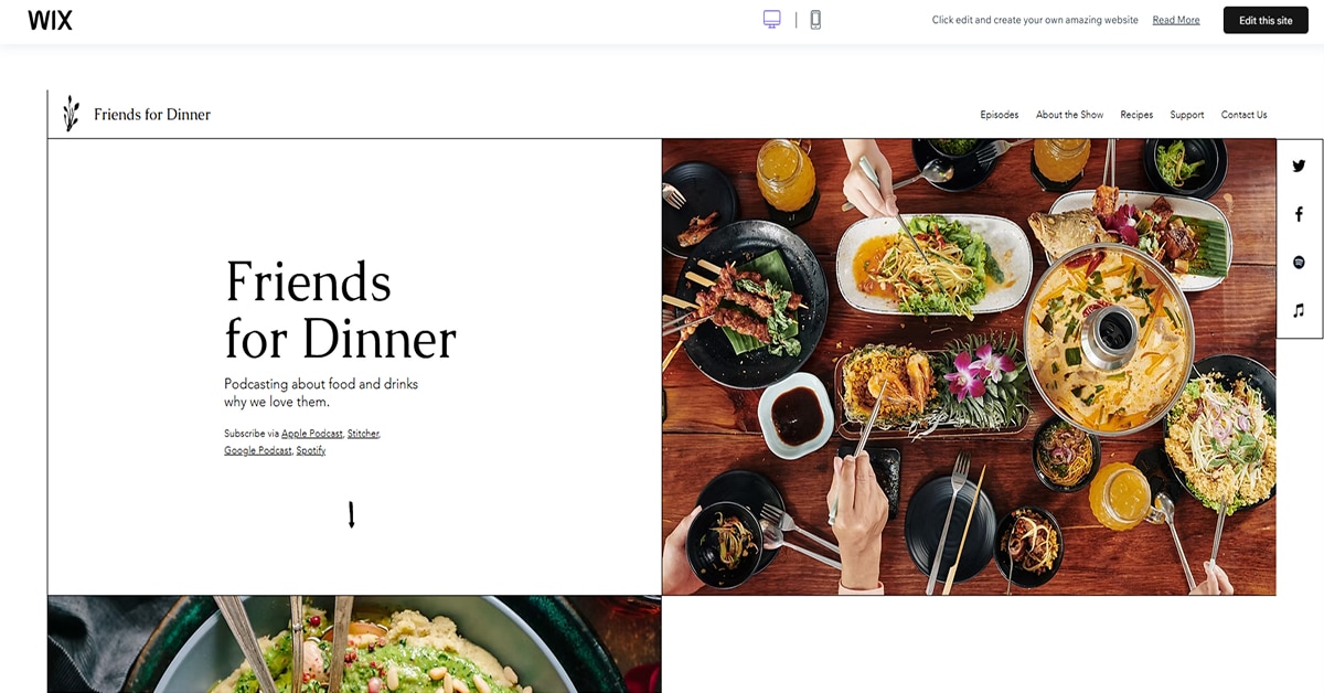 Friends for Dinner - Podcast Template Podcaster Template