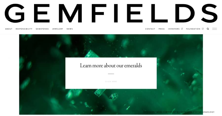 Gemfields - Jewelry Website Example Gemfields - Jewelry Website Example