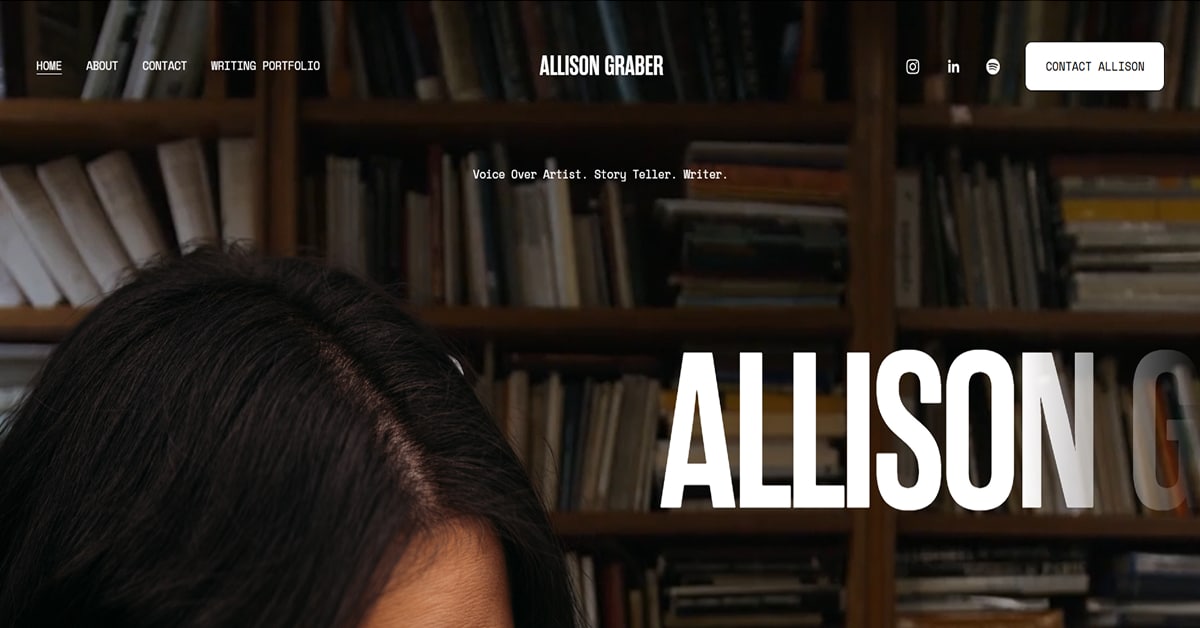 Graber - Voice Actor Website alisson graber - voice actor website examples