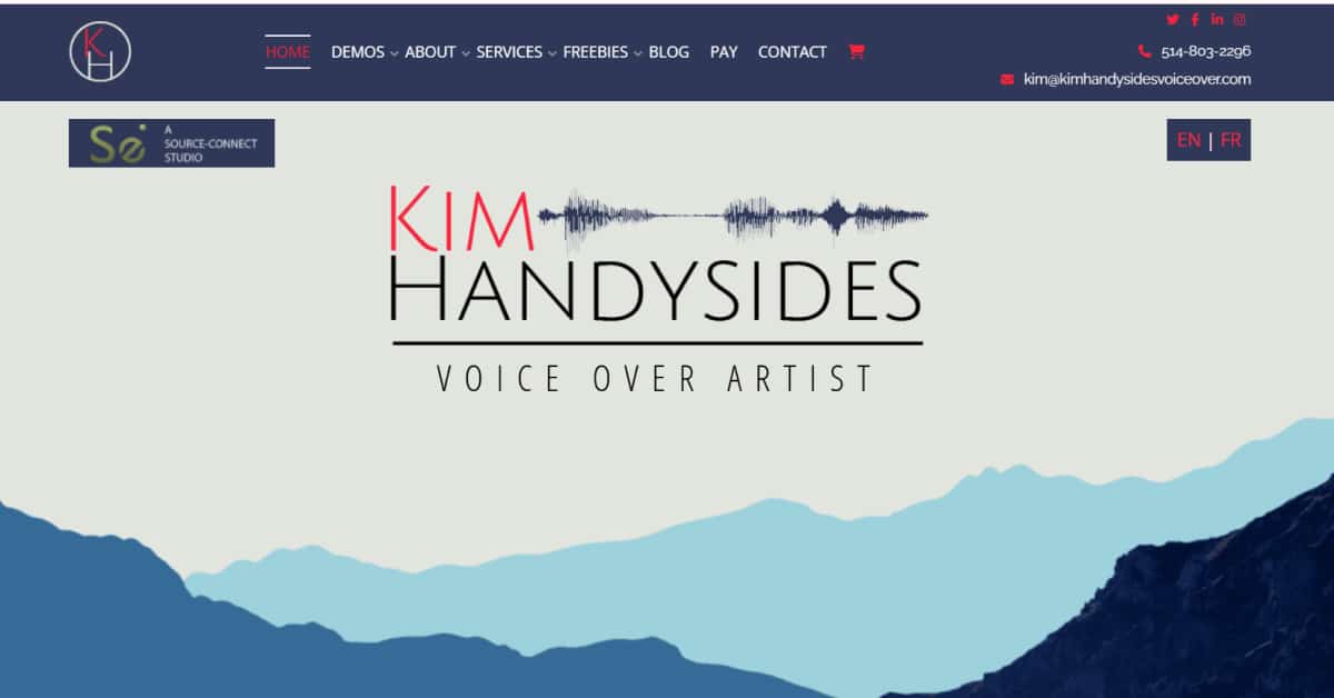 Handysides - Voice Actor Website Kim Handysides - Voice Actor Website Examples