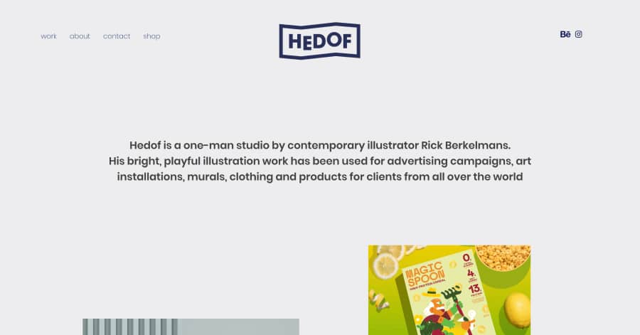 Hedof - Illustrator Website Examples