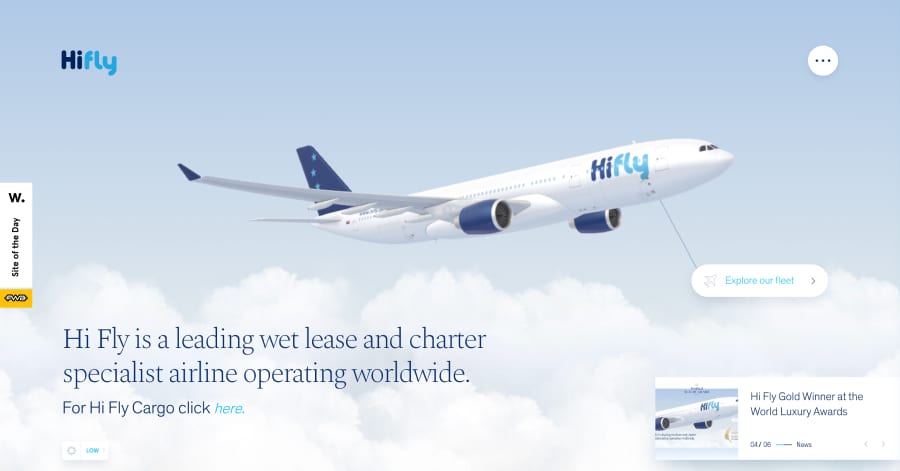Hifly - Interactive Website Example Hifly - Interactive Website Example
