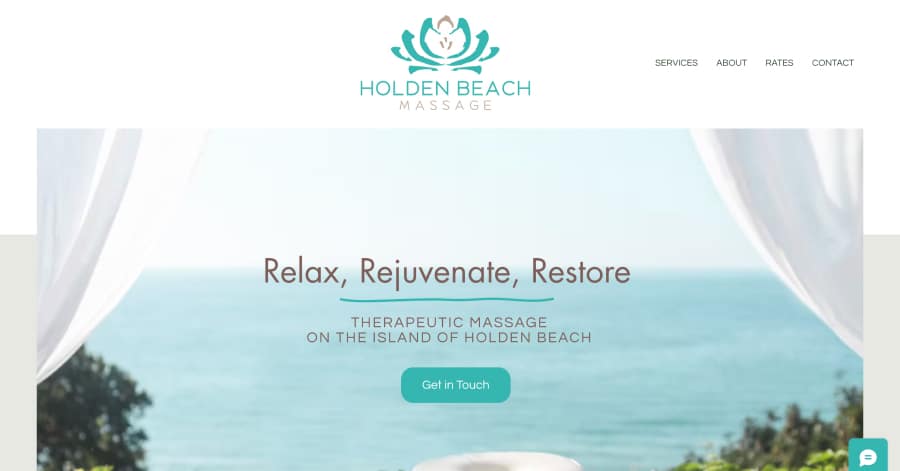 Holden Beach Massage - Massage Website Example