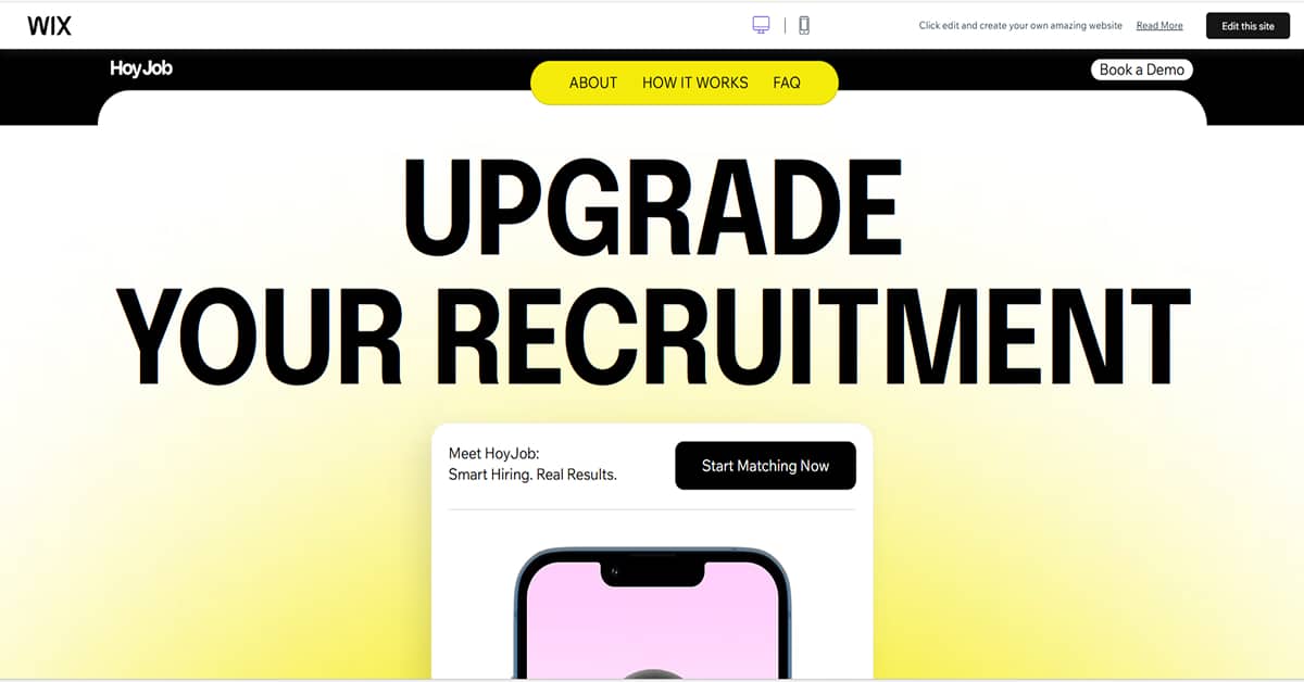 Hoy Job - One Page Template