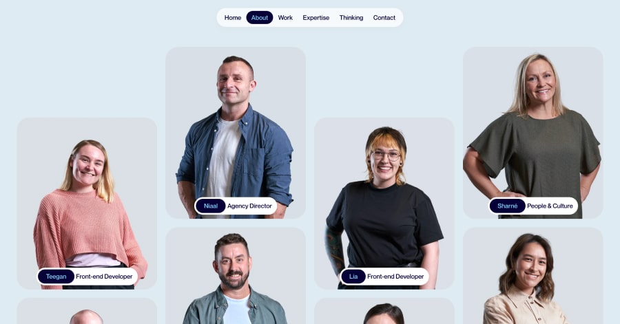 Humaan - Meet The Team Design Example