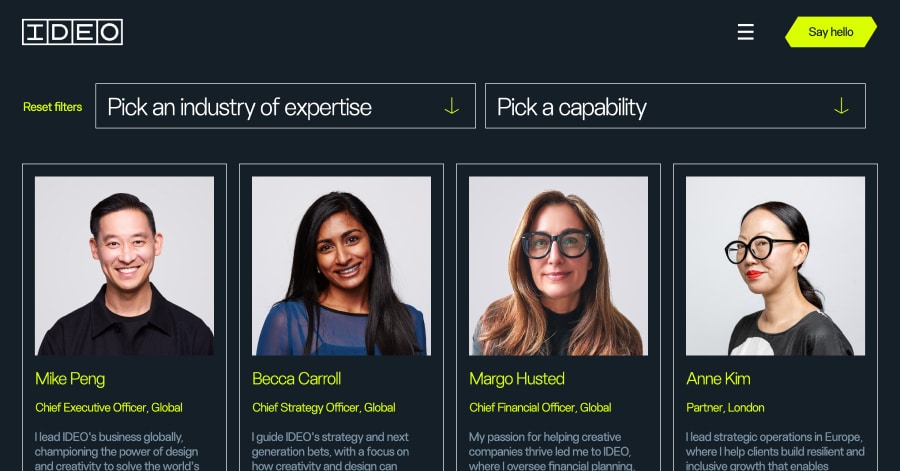 Ideo - Meet The Team Design Example