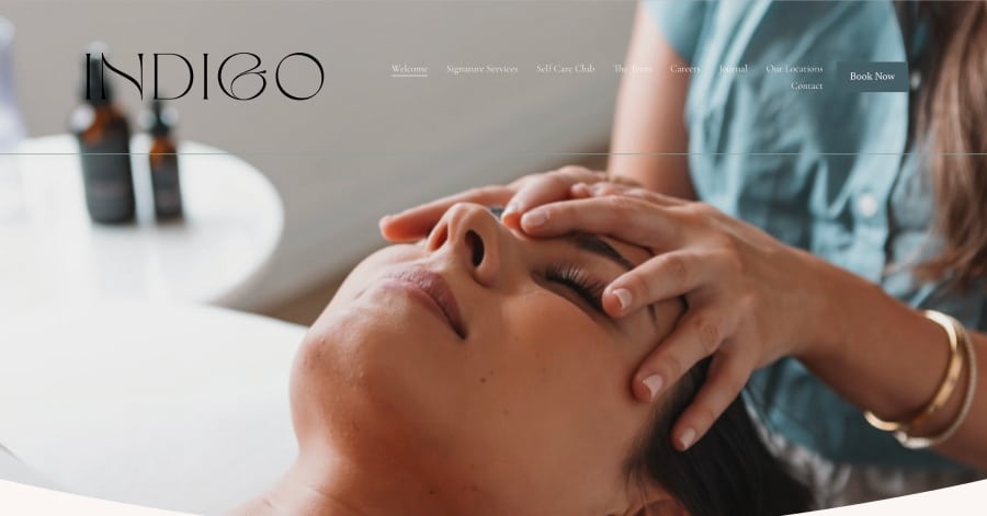 Indigo - Massage Website Example Indigo - Massage Website Example