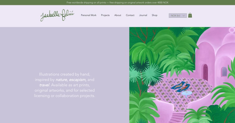Isabelle Feliu - Illustrator Website Examples