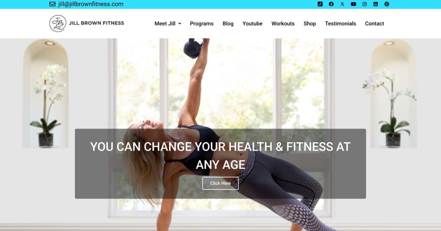 Jill Brown Fitness - Nutrition Coach Website Example