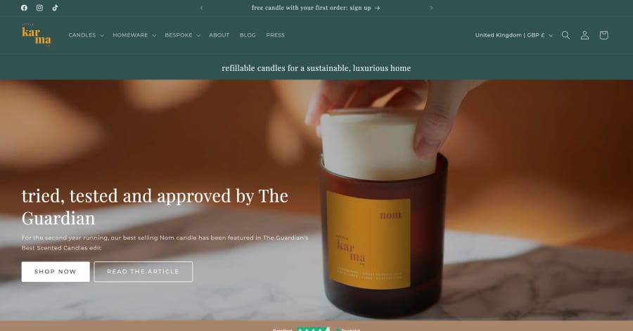 Little Karma - Local Business Website Example