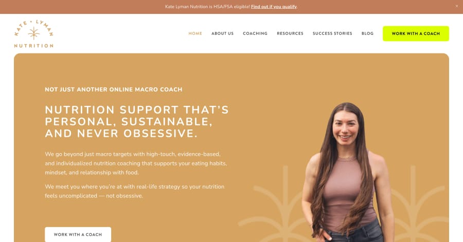 Kate Lyman Nutrition - Nutrition Coach Website Example