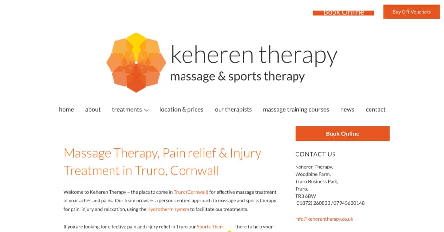 Keheren Therapy - Massage Website Example Keheren Therapy - Massage Website Example