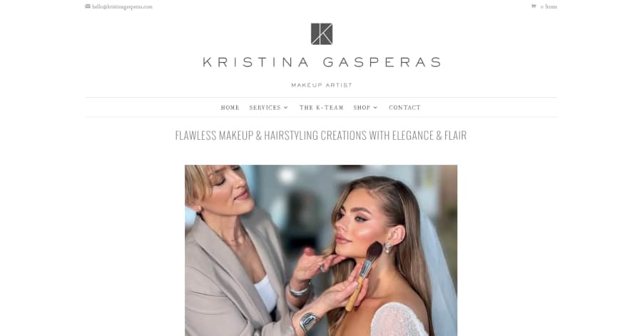 Kristina Gasperas - Makeup Artist Website Example Kristina Gasperas - Makeup Artist Website Example