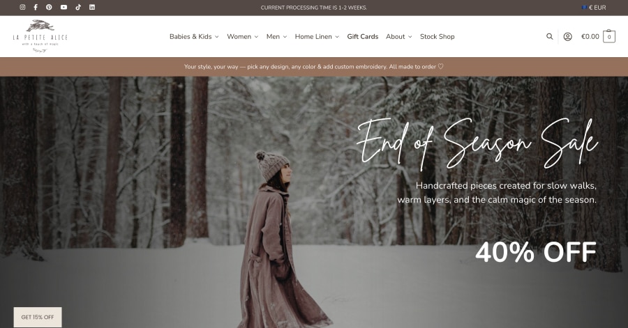 La Petite Alice - Local Business Website Example