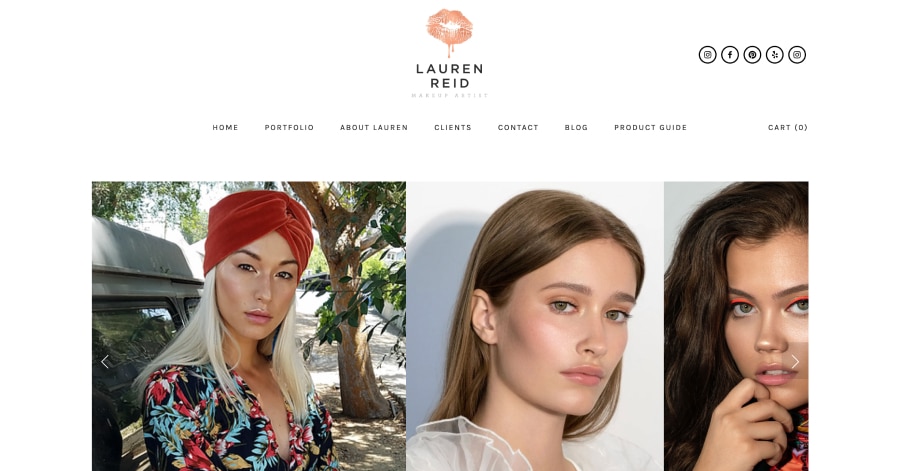 Lauren Reid - Makeup Artist Website Example Lauren Reid - Makeup Artist Website Example