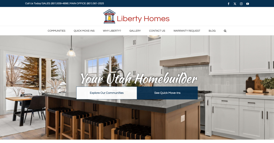 Liberty Homes - Home Builder Website Example Liberty Homes - Home Builder Website Example