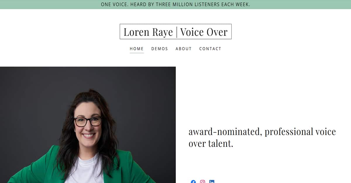 Loren Raye - Voice Actor Website loren raye - voice actor website examples