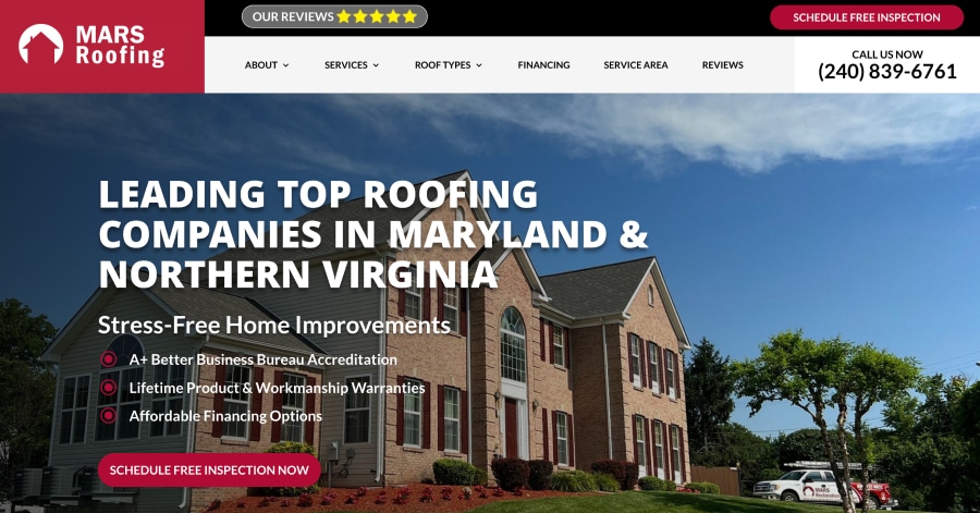 MARS Roofing - Roofing Website Example MARS Roofing - Roofing Website Example