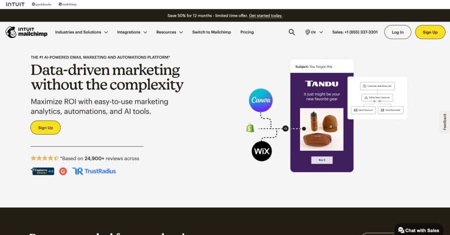 Mailchimp - Homepage Design Example