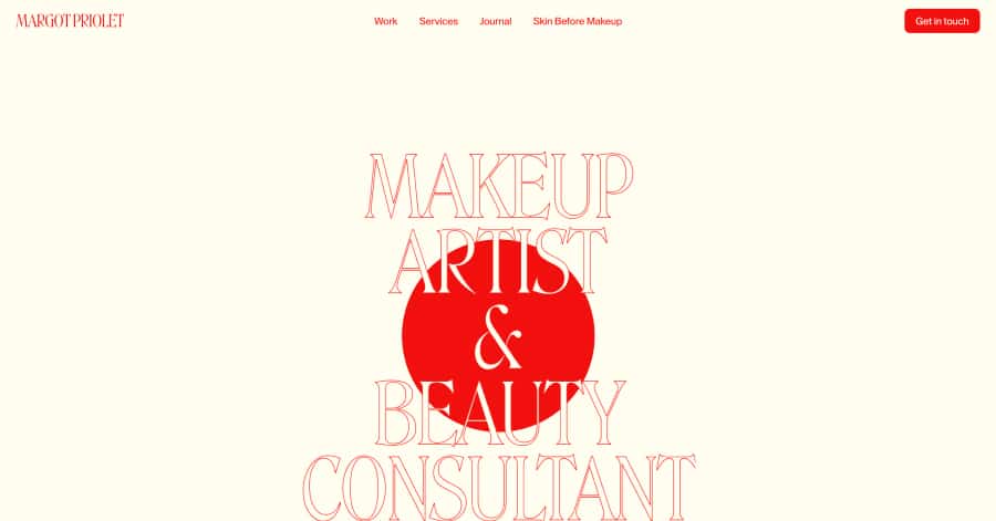 Margot Priolet - Makeup Artist Website Example Margot Priolet - Makeup Artist Website Example