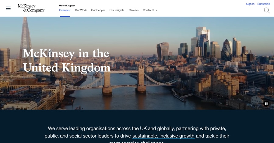 McKinsey & Company - Homepage Design Example