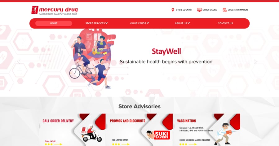 Mercury Drug - Pharmacy Website Example