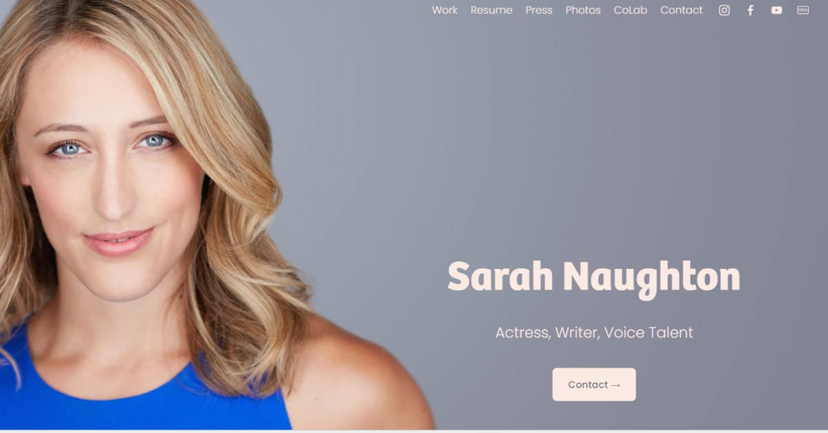 Naighton - Voice Actor Website sarah naughton - voice actor website examples