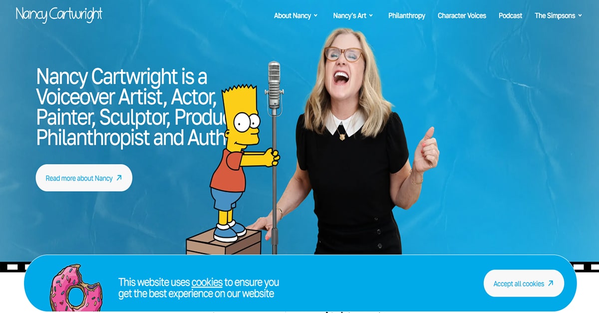Nancy Cartwright - Voice Actor Website Nancy Cartwright - Voice Actor Website Examples