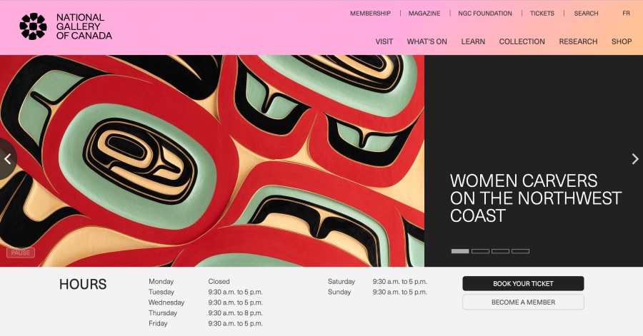 National Gallery of Canada - Museum Website Examples