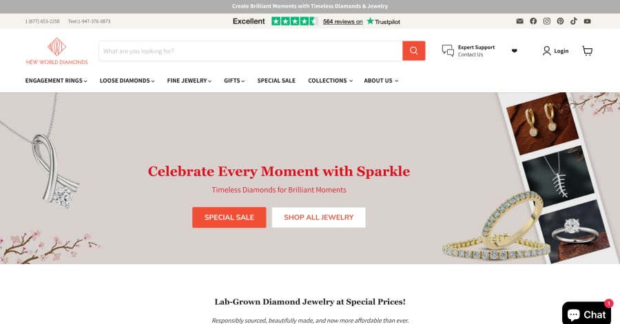New World Diamonds - Jewelry Website Example New World Diamonds - Jewelry Website Example