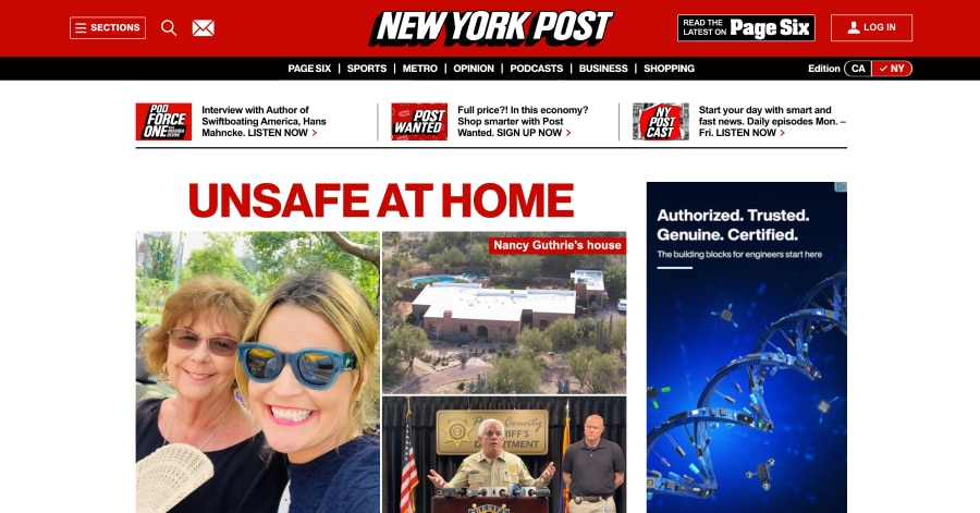 New York Post - Journalist Website Example