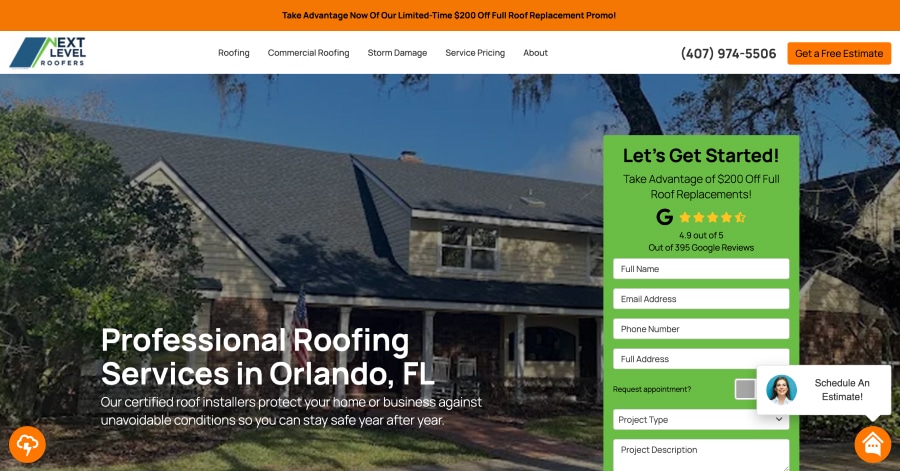 Next Level Roofers - Roofing Website Example Next Level Roofers - Roofing Website Example