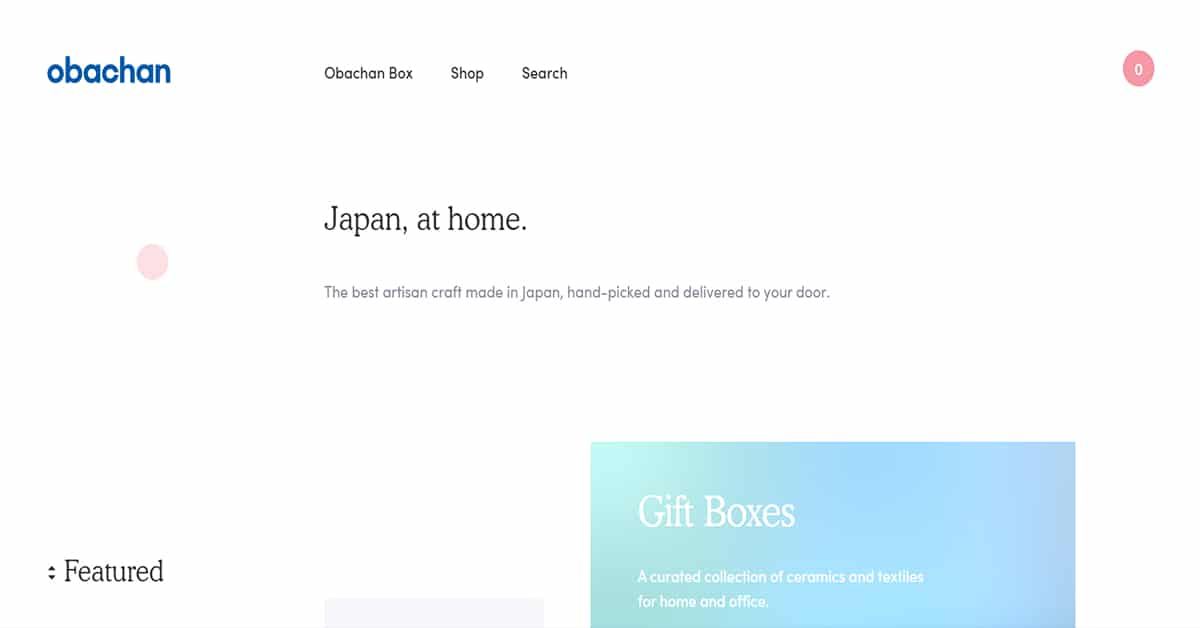 Obachan - Shopify Website Examples