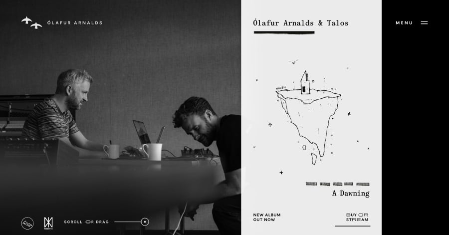 Olafur Arnalds - Homepage Design Example