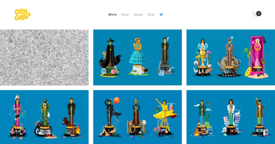 Olly Gibbs - Illustrator Website Examples