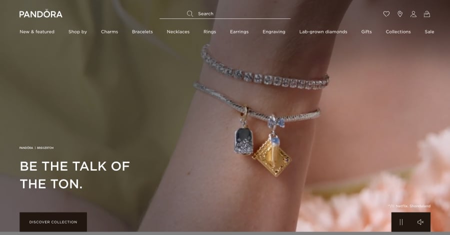 Pandora - Jewelry Website Example Pandora - Jewelry Website Example