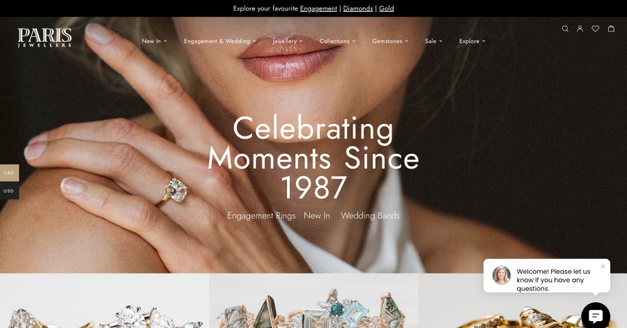 Paris Jewelers - Jewelry Website Example Paris Jewelers - Jewelry Website Example